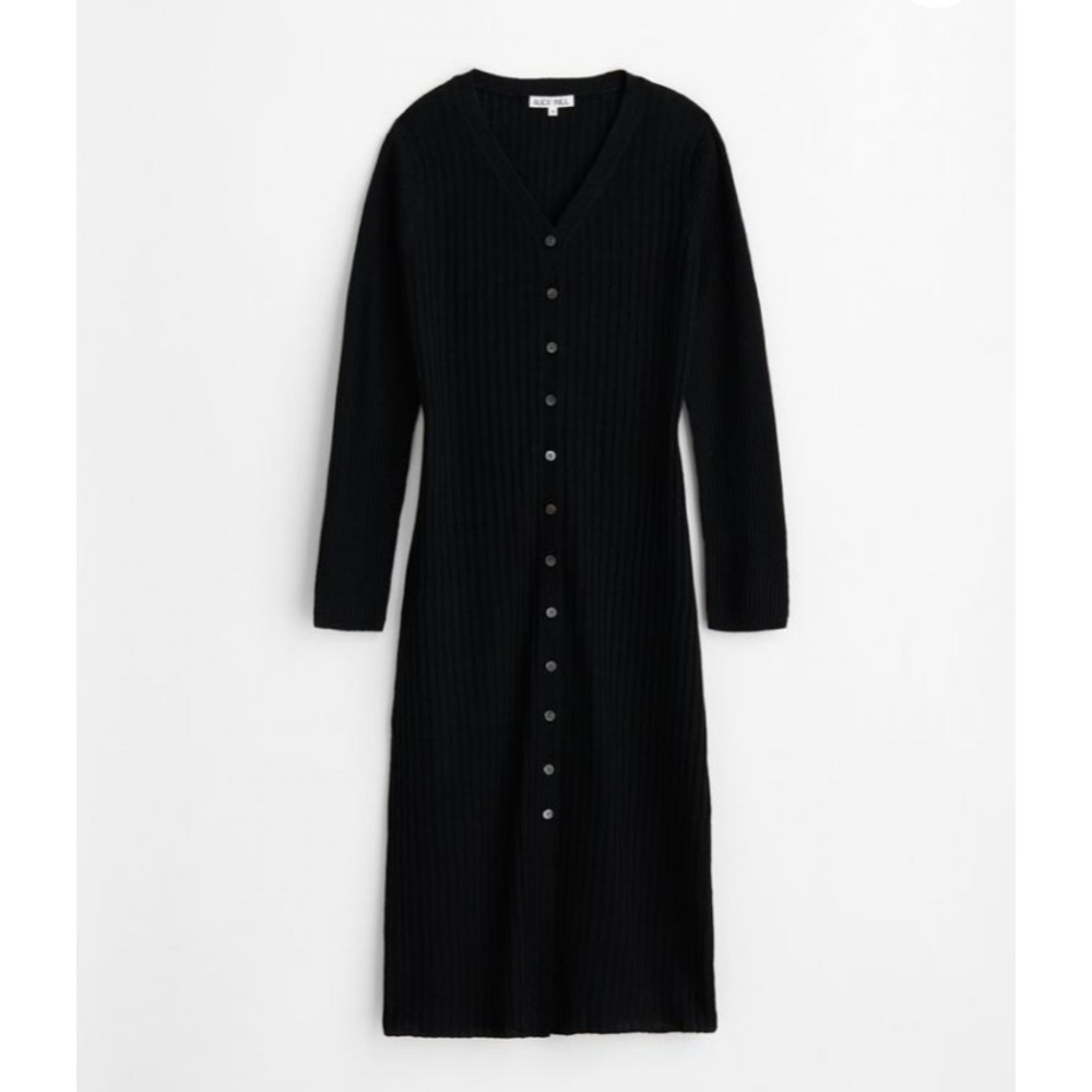 LAST CHANCE Alex Mill FINNEY linen Sweater Dress Black cardigan sz medium black - Picture 3 of 7